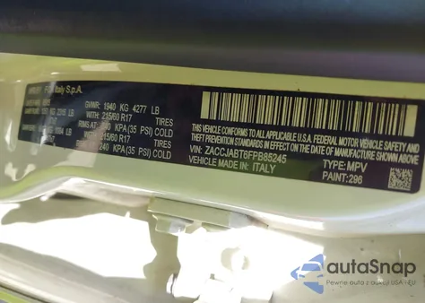 2015 Jeep Renegade Latitude из США, поврежденный, VIN ZACCJABT6FPB85245